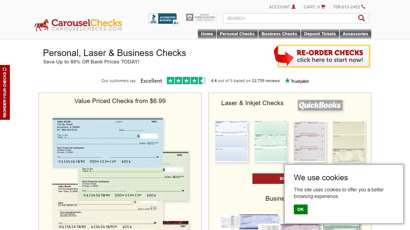 Order Checks Online and Save Up to 80% off Bank Prices | Carousel Checks